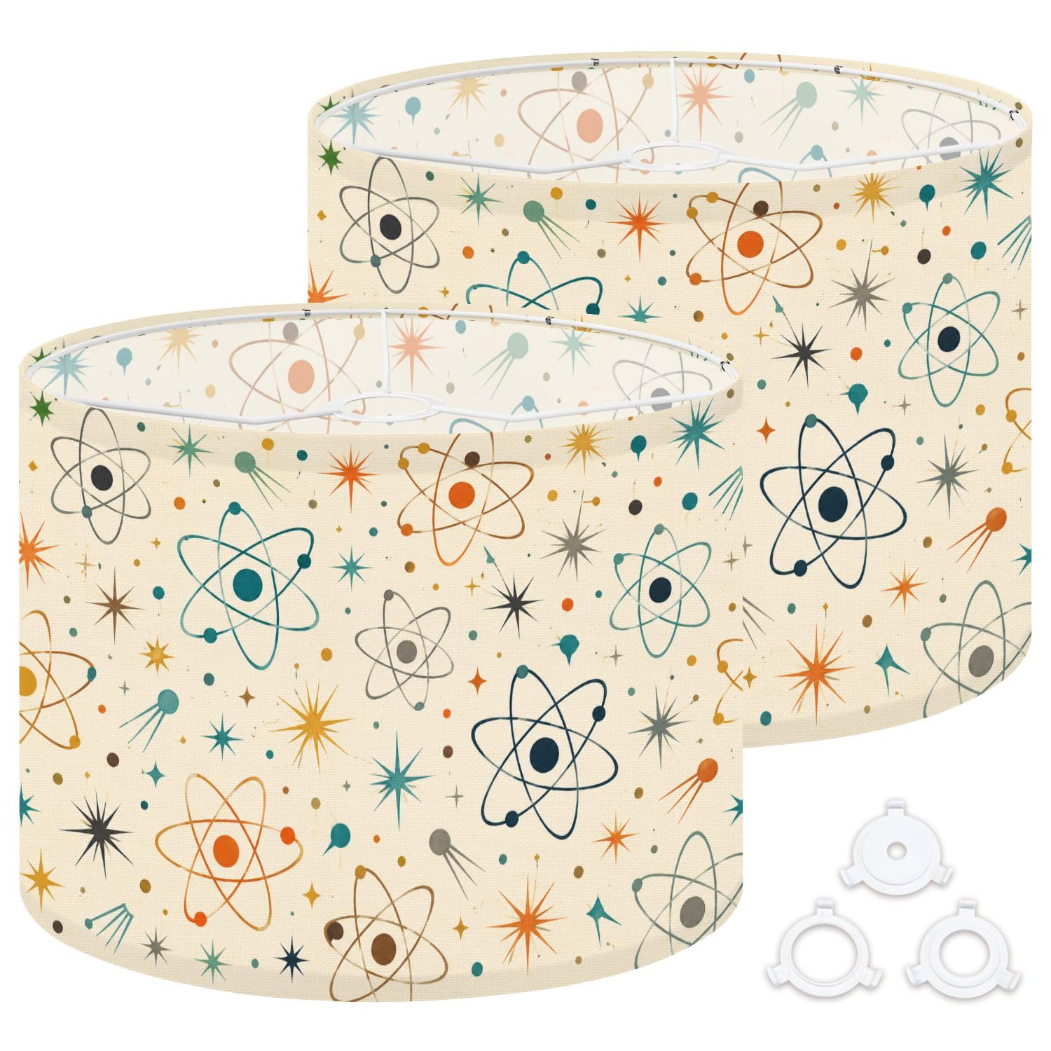 Deruinvaio Multi7 2Pcs 13In Lampshade Lamp Shade Retro Atomic Colorful For Ceiling Light, Table Lamp Floor Lamp Easy Assembly Replacement Light Shade