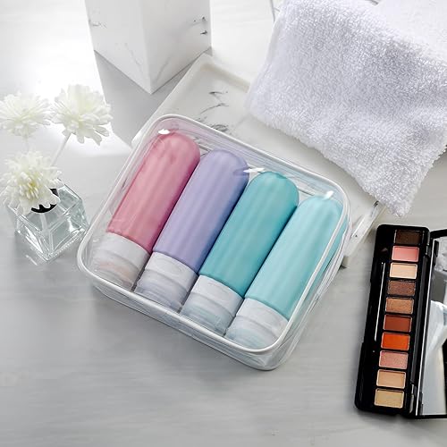 Miniatura 7 de Mrsdry Botellas de viaje para artículos de tocador, recipientes de artículos de tocador aprobados por la TSA, tubos de silicona exprimibles a prueba