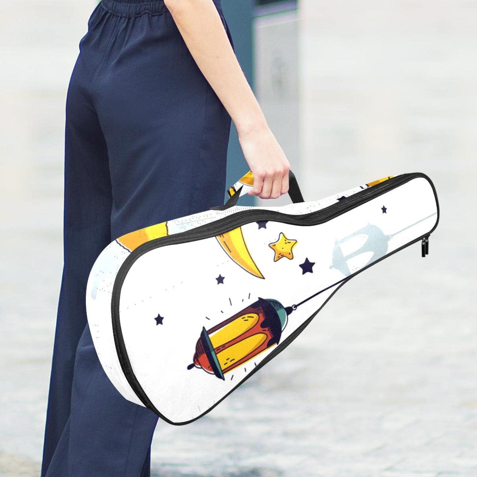Moon and Star Étui pour ukulélé soprano pour ukulélé ténor avec sangles réglables et sac rembourré étanche