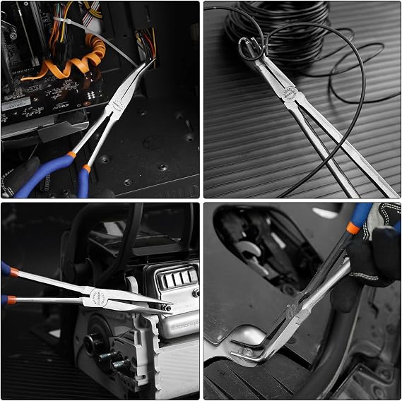 11 Inch Extra Long Reach Needle Nose Pliers, Straight Long Nose Pliers for Wire Processing, Home Repairing