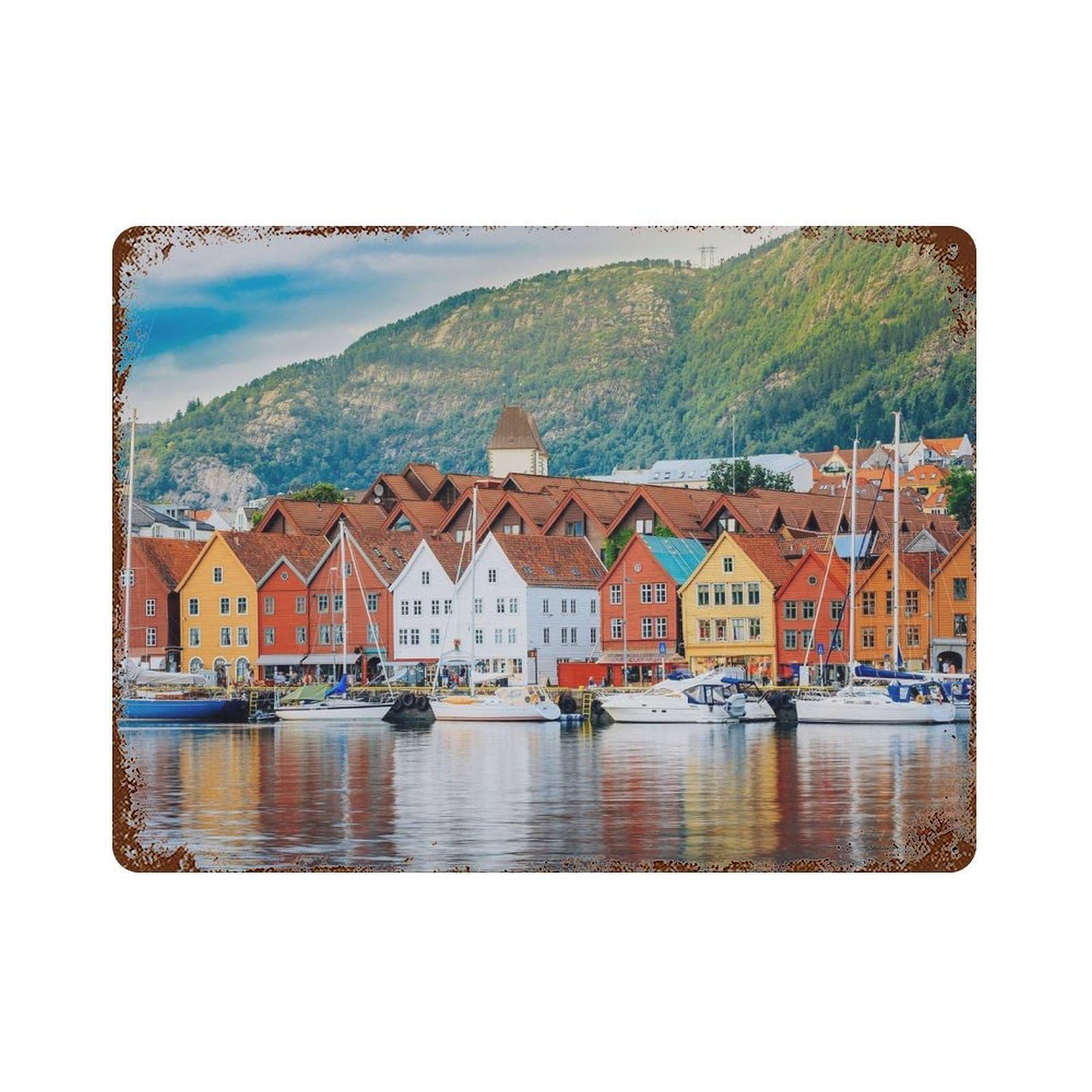xiaoxiaoshen Real Photo Norway Decor Oslo Europe Wall Decor Art Metal Tin Poster Modern Home Decor Art Home Bar Shop Decorations Vintage Sign 30x40cm