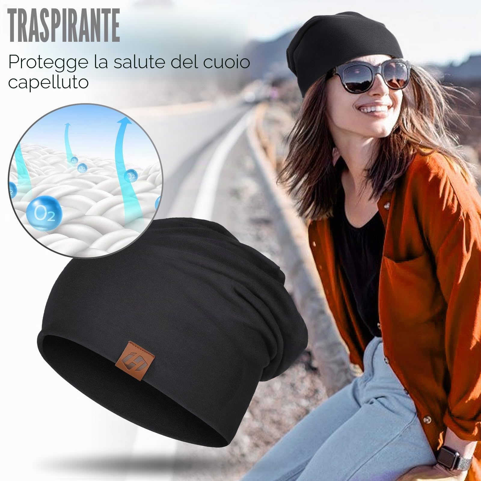 GXCROR - Berretto unisex, in cotone, morbido e sottile, leggero, traspirante, per tutte le stagioni