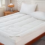 YOUR MOON 100% Organic Wool Mattress Topper Queen Size – 2 Inch Thick Pillow Top Mattress Pad, 700GSM Natural Wool Filling, Back Pain Relief Bed Topper with Cotton Cover-16'' Depth, 60