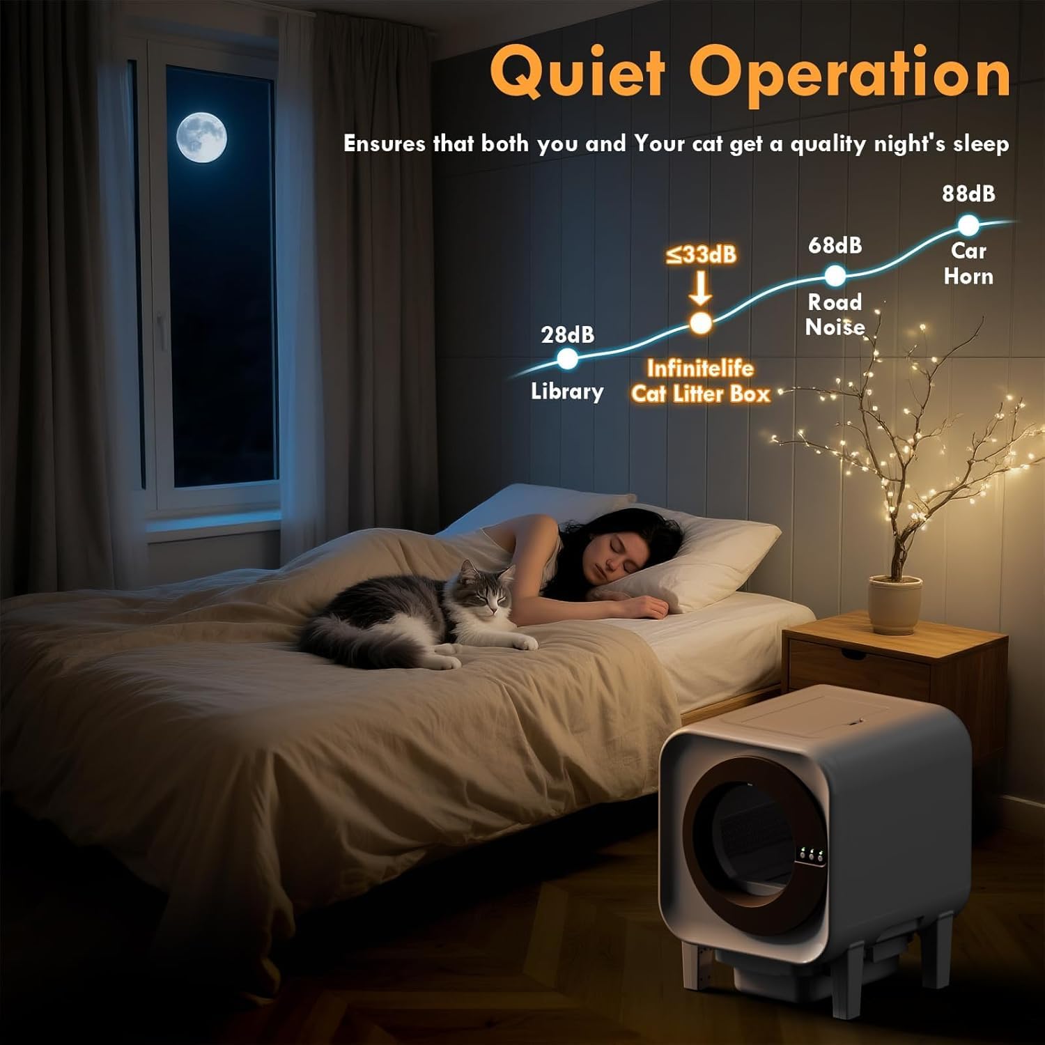 Automatic Cat Litter Box, Self Cleaning Litter Box with App Control, 75l Large Cat Litter Boxs for Multi-Cat Homes, Infrared & Weight Sensors, Odor Eliminator, Easy Cleaning, 20 Trash Bags, Black - image 6