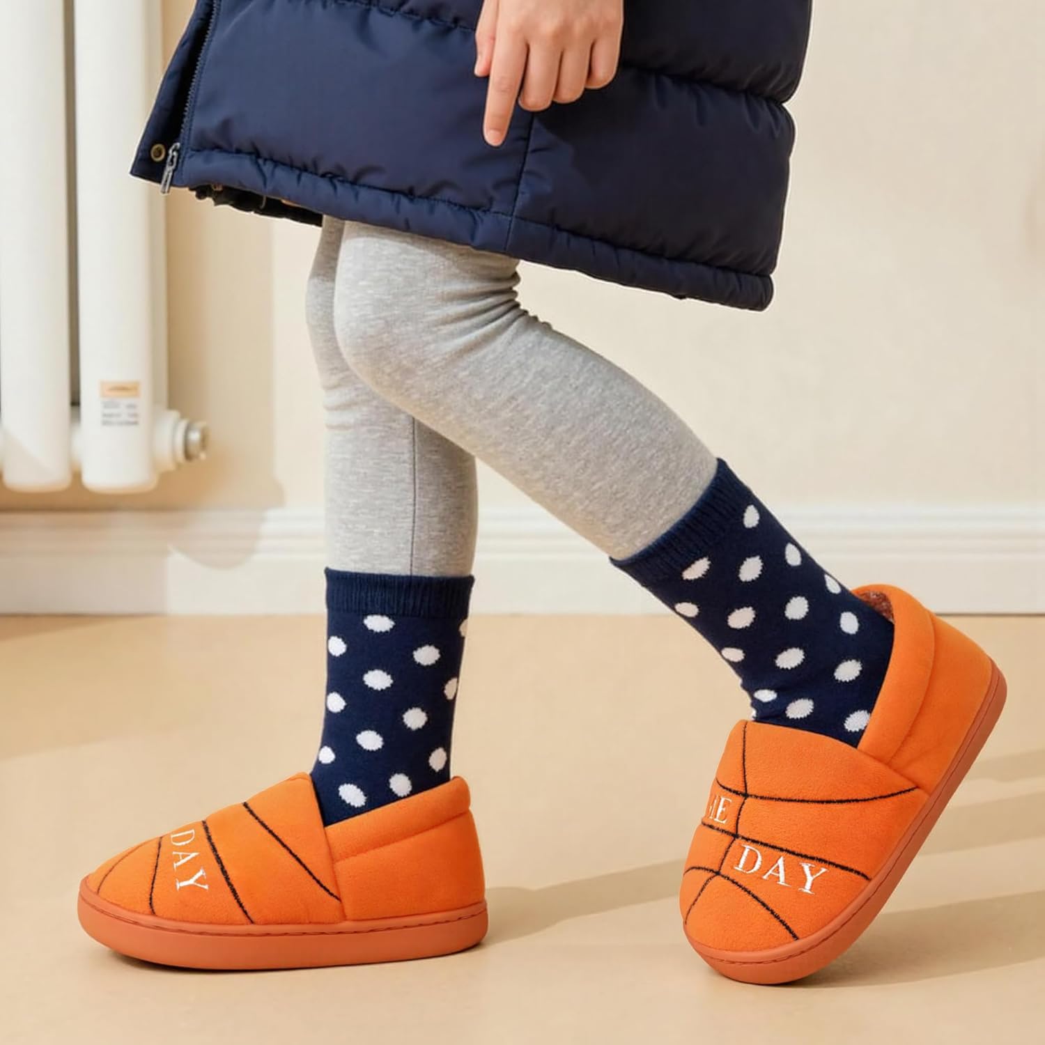 INMINPIN Kids Toddler Ball Sports Slippers Girls Boys Cozy Warm House Shoes Memory Foam Non-Slip Indoor Outdoor Slippers for Sports Fan (Toddler/Little Kid/Big Kid) - Image 3