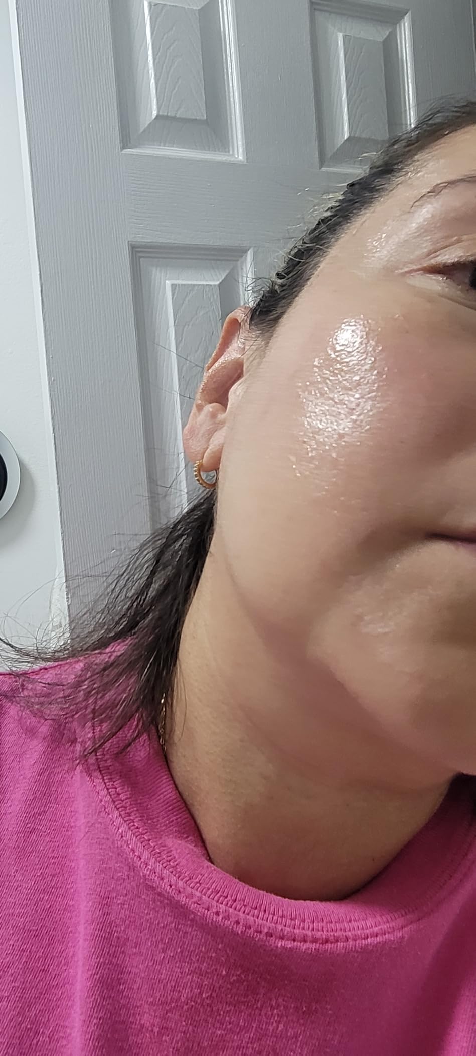 Applying COSRX Snail 92 Cream—texture on skin