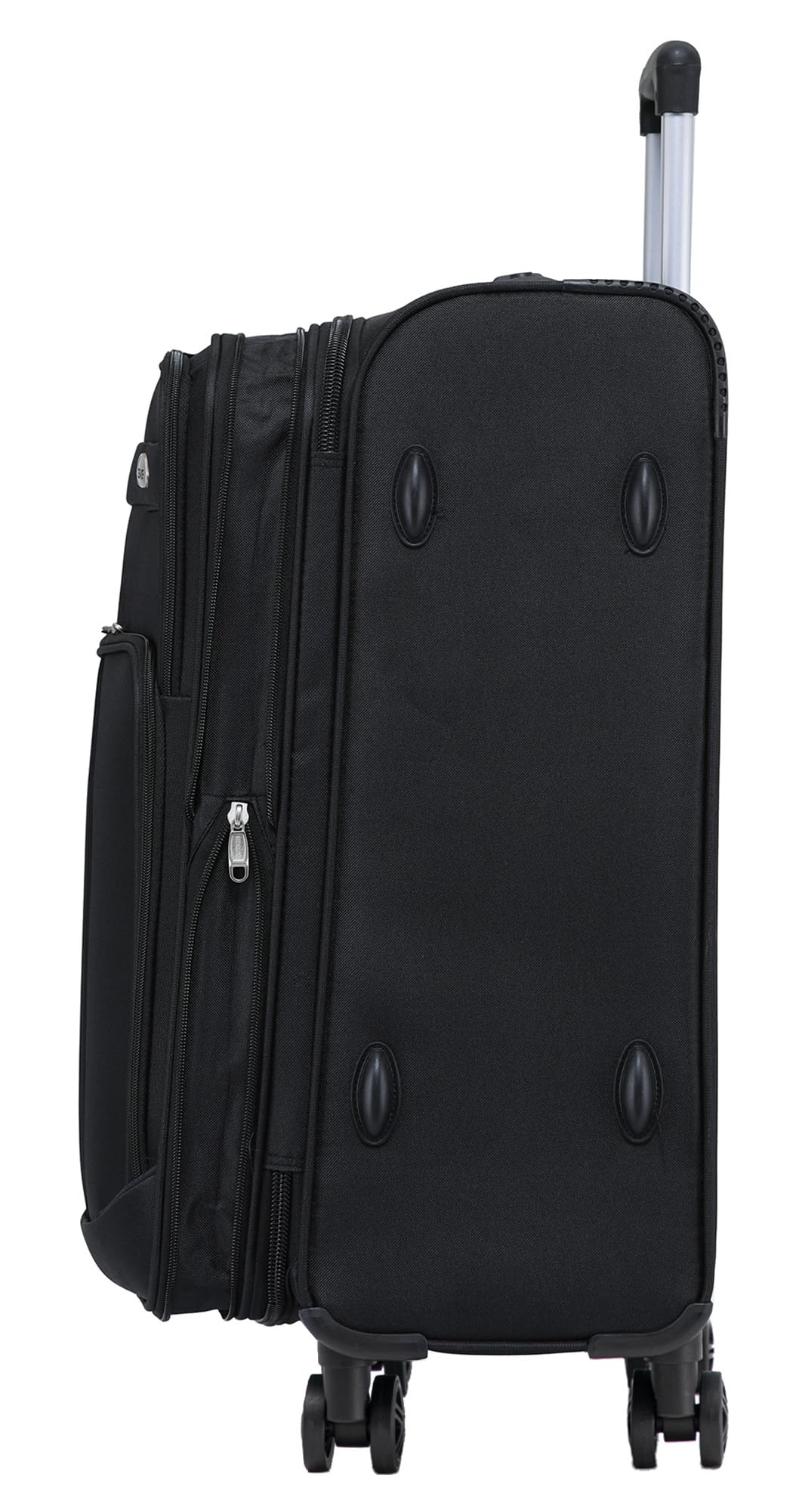 BEIBYE Kofferset Trolley Leichter Stoffkoffer mit Zahlenschloss Schwarz 64cm