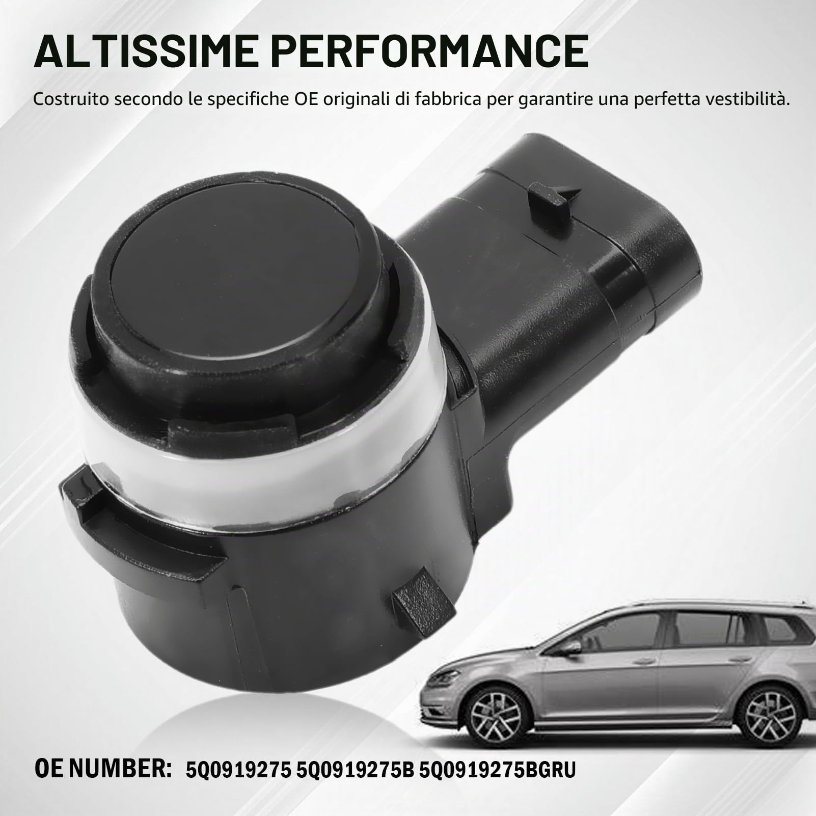 4 sensori di parcheggio anteriori e posteriori PDC per A1 A3 Q2 Q3 TT Golf J-t-a P-s-t ecc 5Q0919275, 5Q0919275B, 5Q0919275BGRU