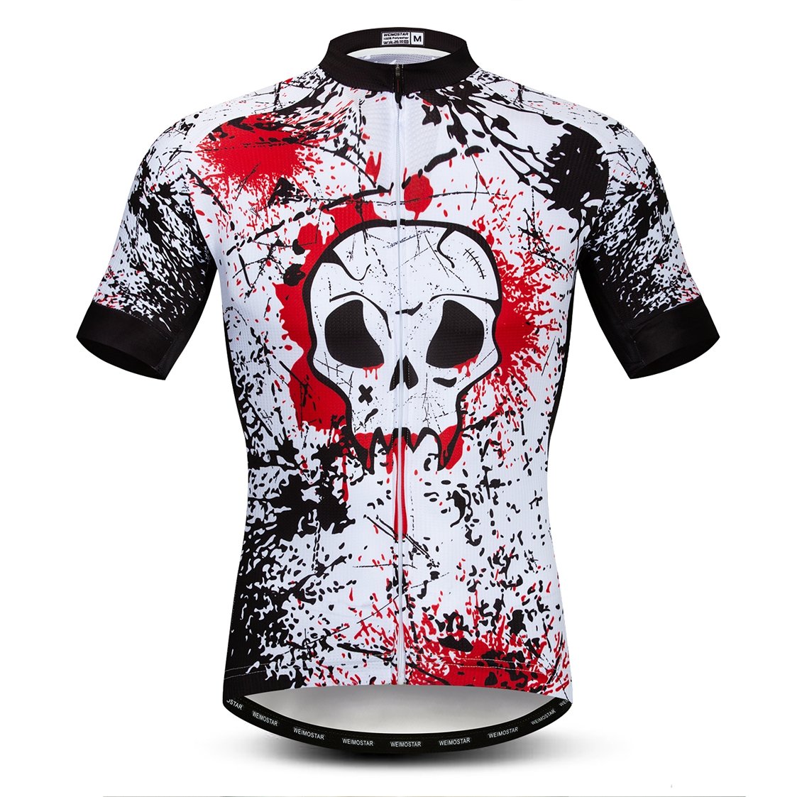 Cycling Jersey Men Bike Clothing Bicycle Jersey top Mountain Road MTB Jersey Short Sleeve Summer Skull White Size XXXL
