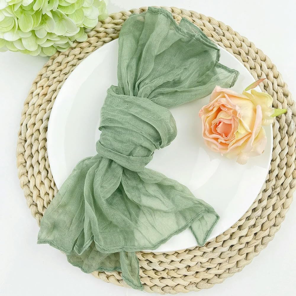 RIDAEX 100PCS Cheesecloth Napkin Gauze Table Placemats Party Christmas Wedding Decoration Dinner Retro Napkins