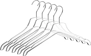 Quality Acrylic Hangers, Made of Clear Acrylic for a Luxurious Look and Feel with Swivel Hook for Suit, Coat, Sweater, Jacket, Blouse, Dress (20)