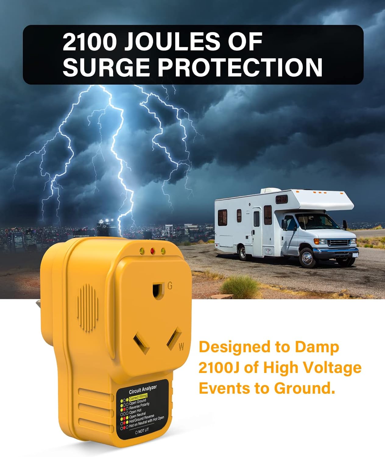 Buy EyGde 30 Amp Surge Protector for RV, RV Circuit Analyzer Power Defender 30 Amp to 30 Amp
