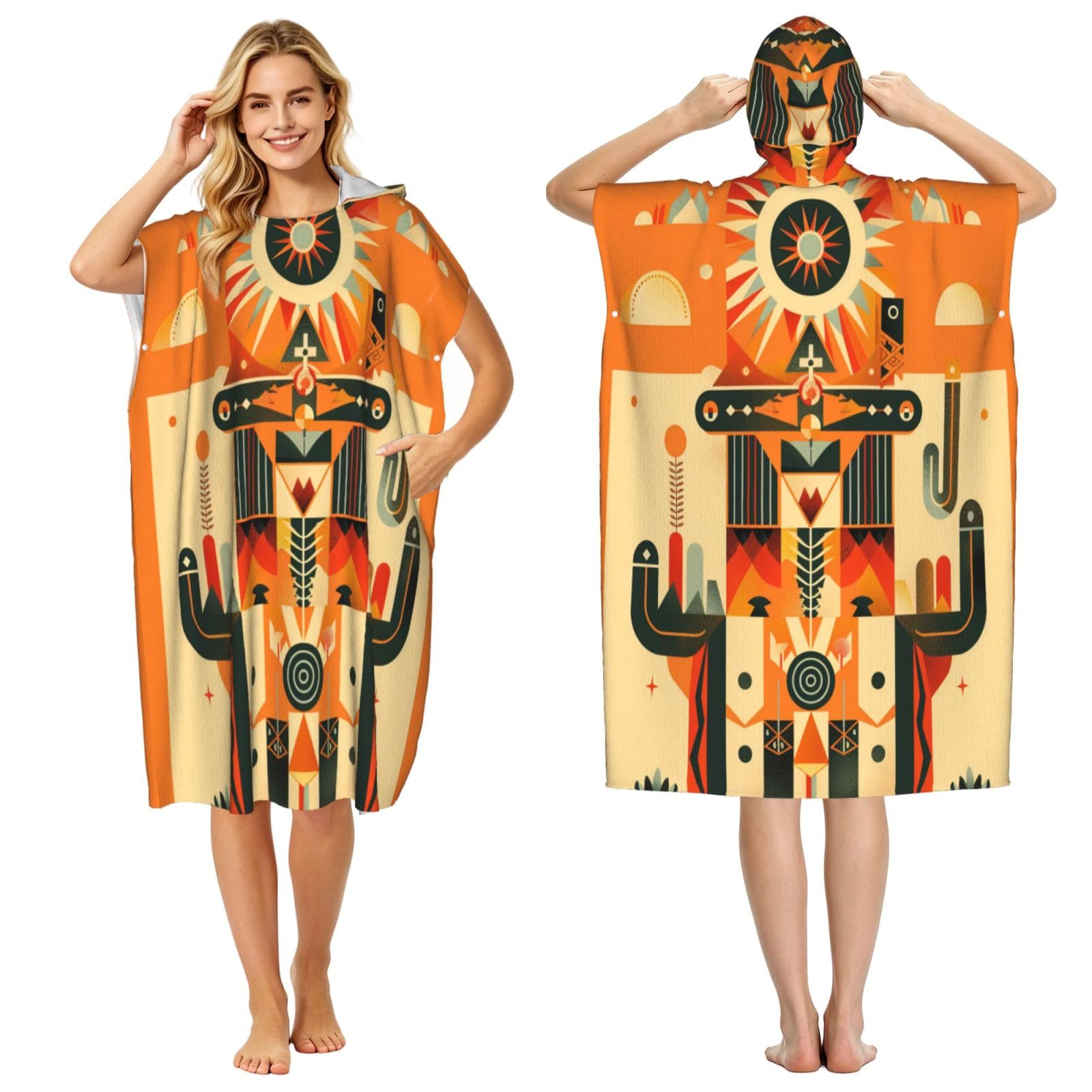 DTHKJNLSF Sun Festival Adult Hooded Beach Poncho Towel