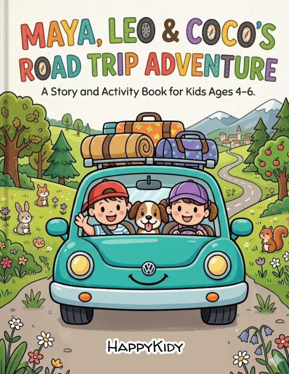 MAYA , LEO AND COCO'S ROAD TRIP ADVENTURE: A Story and Activity Book for Kids Ages 4-6