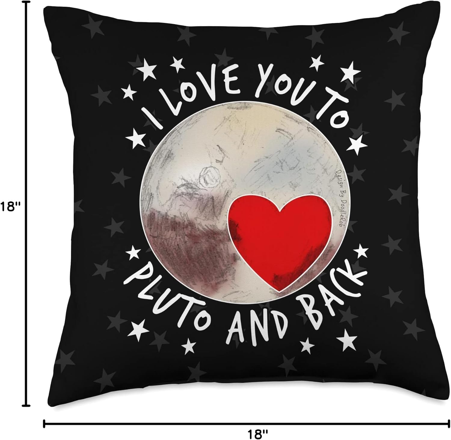 I Love You To Pluto and Back Heart Space Planets Anniversary Throw Pillow