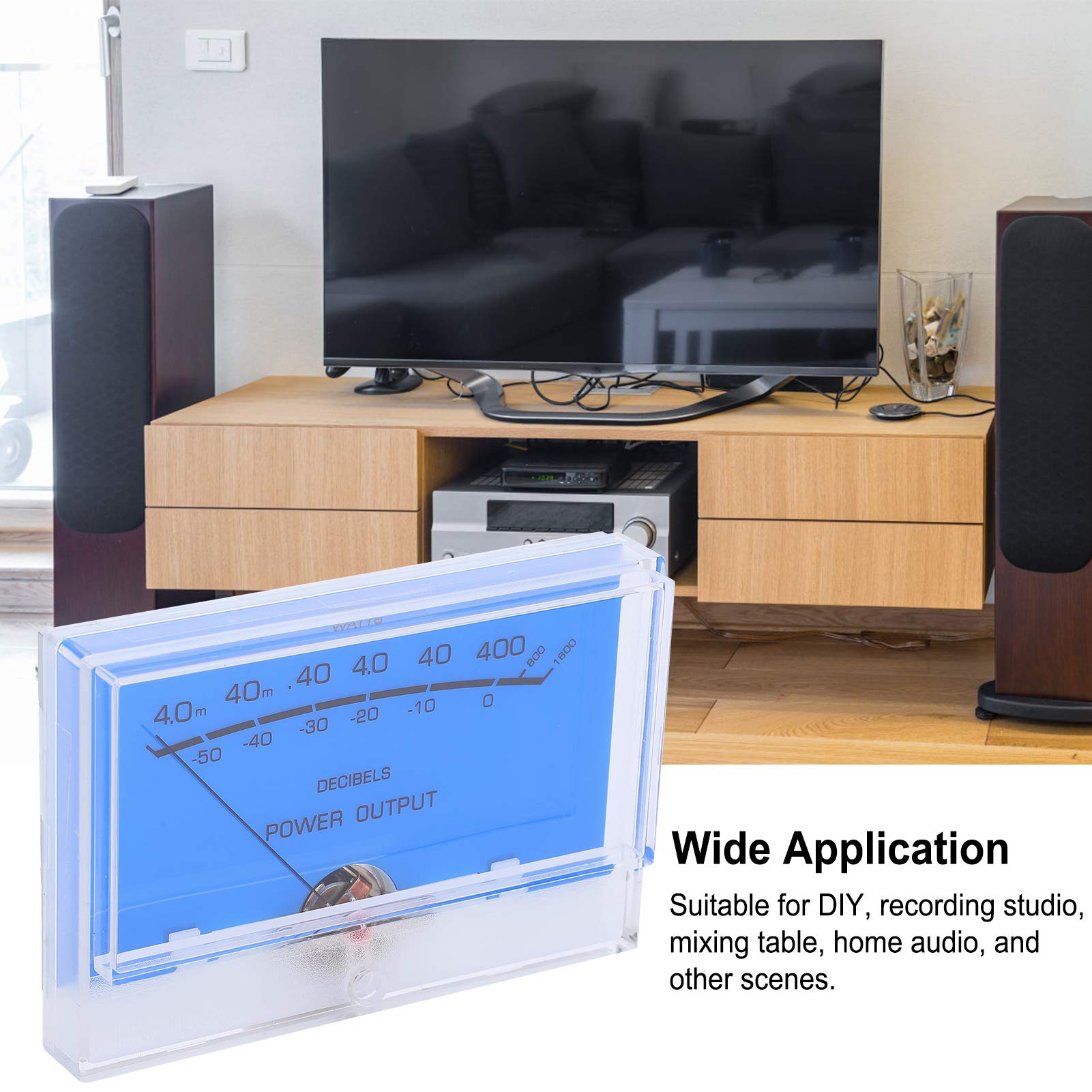 TN?105?S0518 VU Meter, DB Meter DB Level Header Audio Power Amplifier VU Meter with Backlight VU Meter Display 105x71x35.5mm