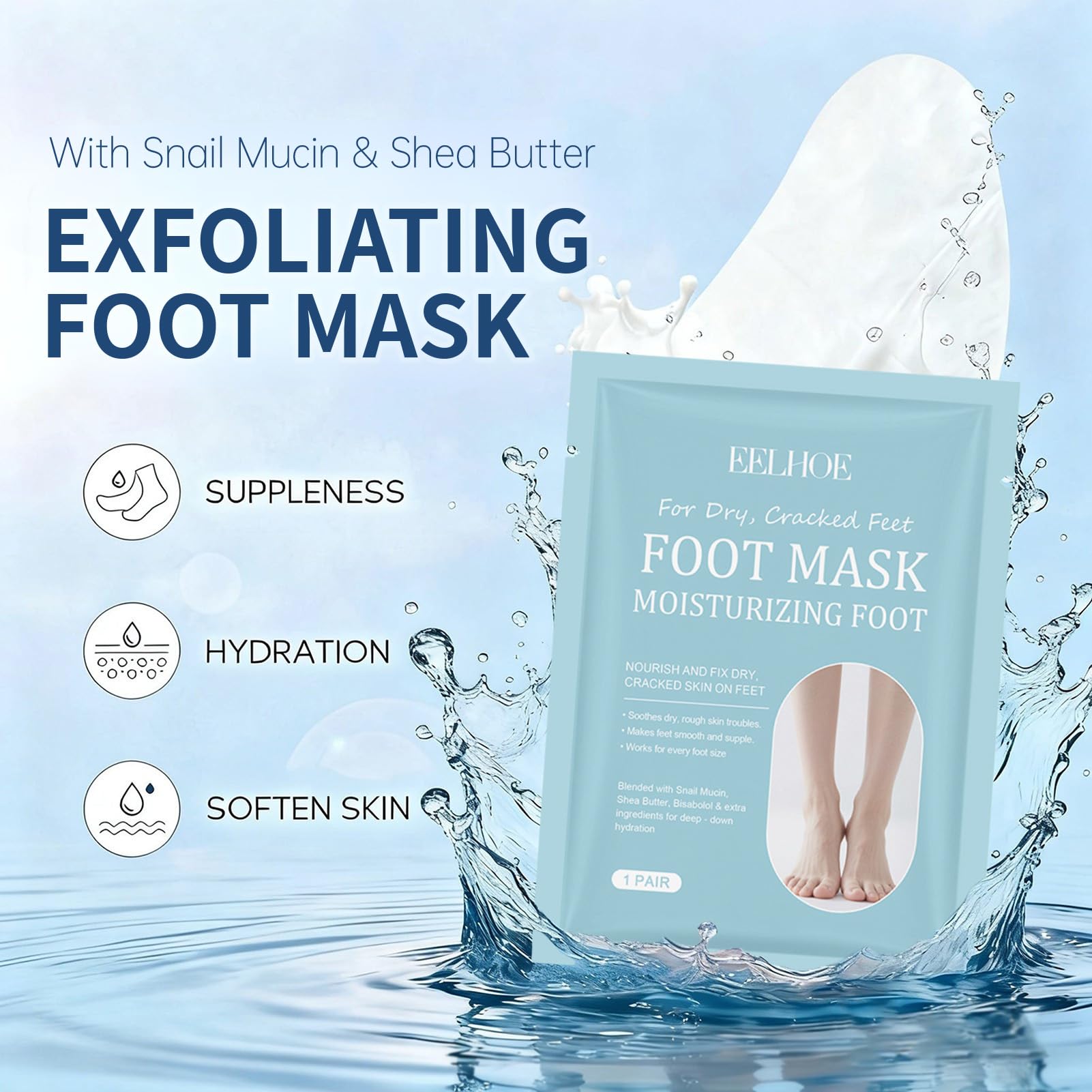 5 paia Maschera Esfoliante Piedi,Peeling Piedi,Idratante,Secchi e Screpolati,con Strumenti Pedicure per Uomo e Donna