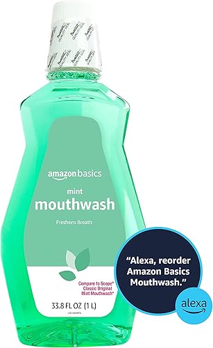 Miniatura 3 de Tienda Basics Enjuague bucal Fresh Breath, menta, 33.8 onzas líquidas, (anteriormente Solimo)
