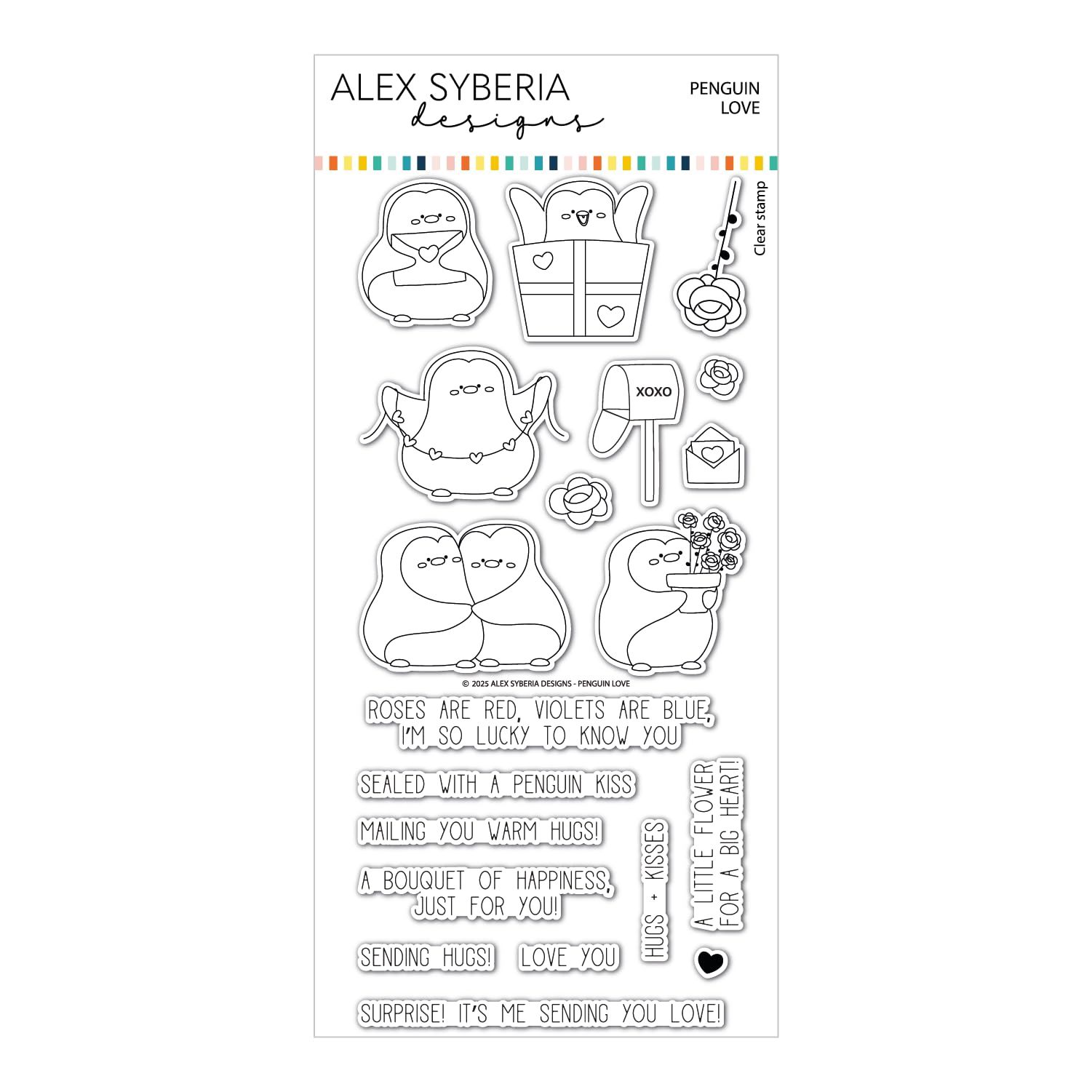 Alex Syberia Designs Penguin Love Stamp Set, White