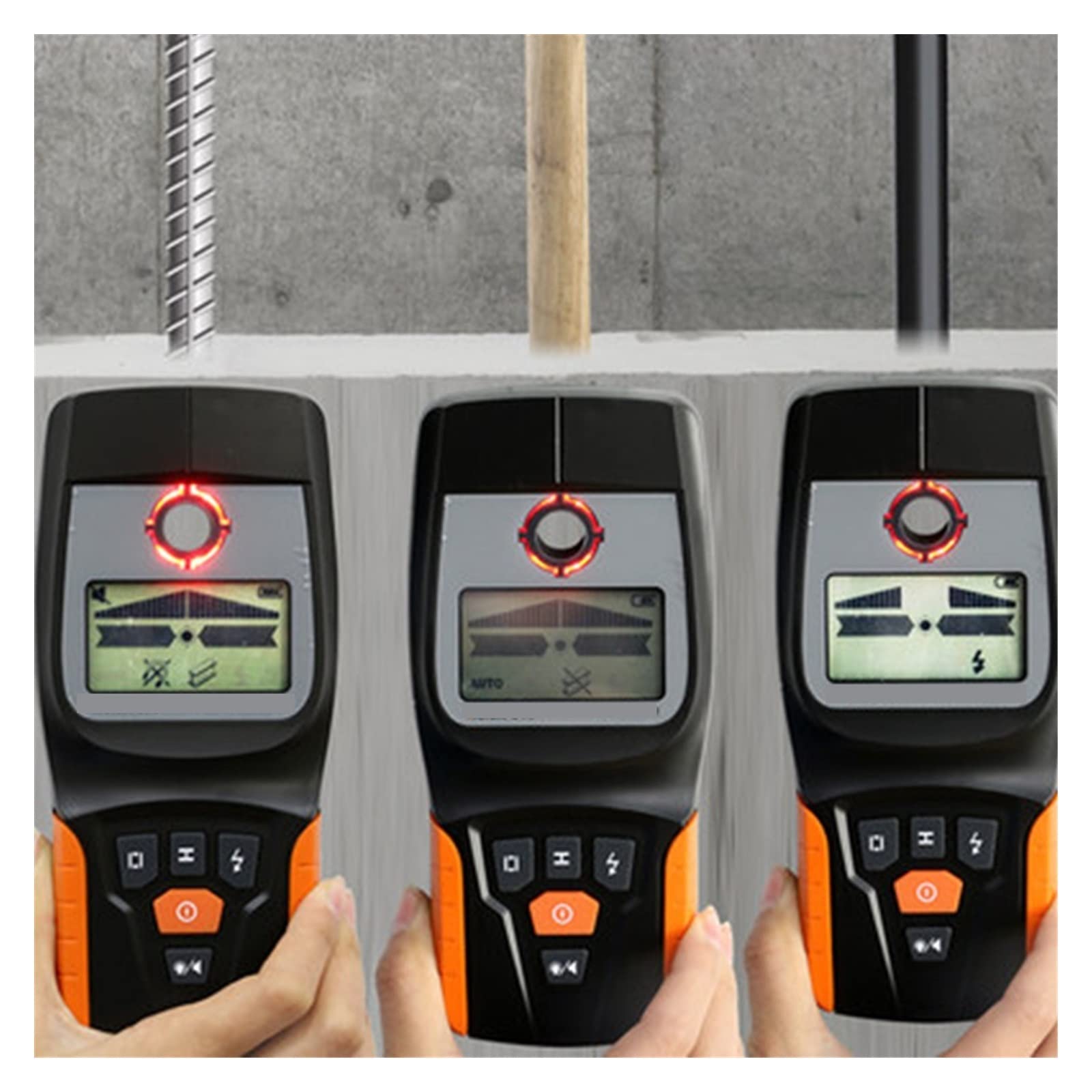 Escáner de Pared, Detector de Metales 3 en 1, escáner Pared, Cable Madera, buscador Pernos Alambre eléctrico con Alarma LED y pitidos