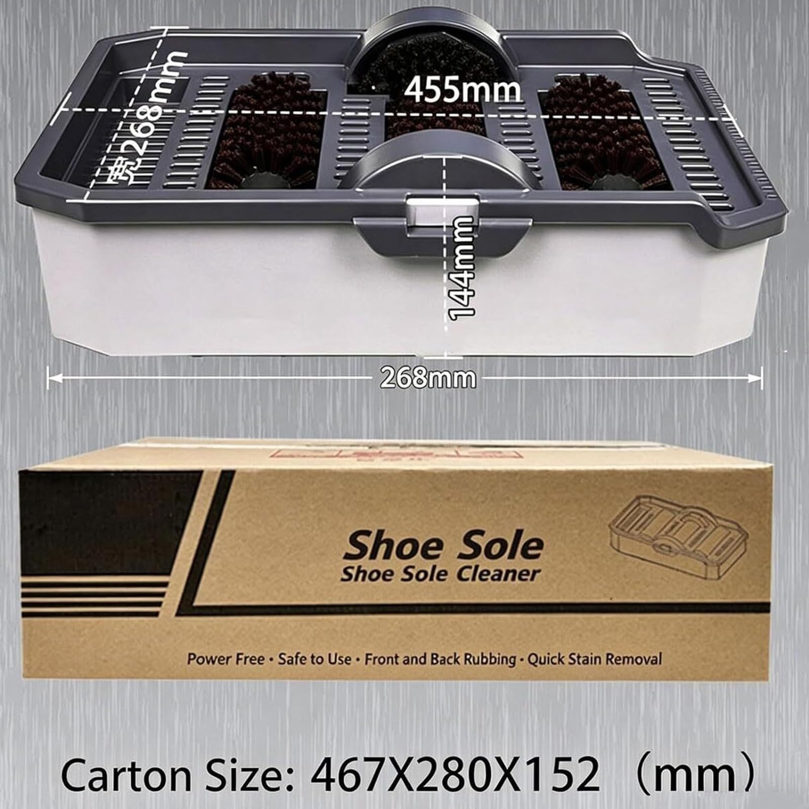 Máquina de limpieza de suela de zapatos de autoservicio, cepillo limpiador de zapatos para exteriores con almohadilla absorbente, sin electricidad, diseño de cepillo separado, diseño desmontable, para