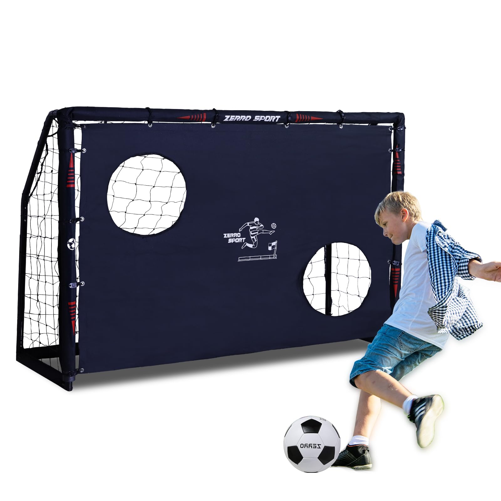 ZERRO Fussballtor Outdoor Fußballtor 180/240/300 für Erwachsene und Kinder zum Spielen und Trainieren im Garten