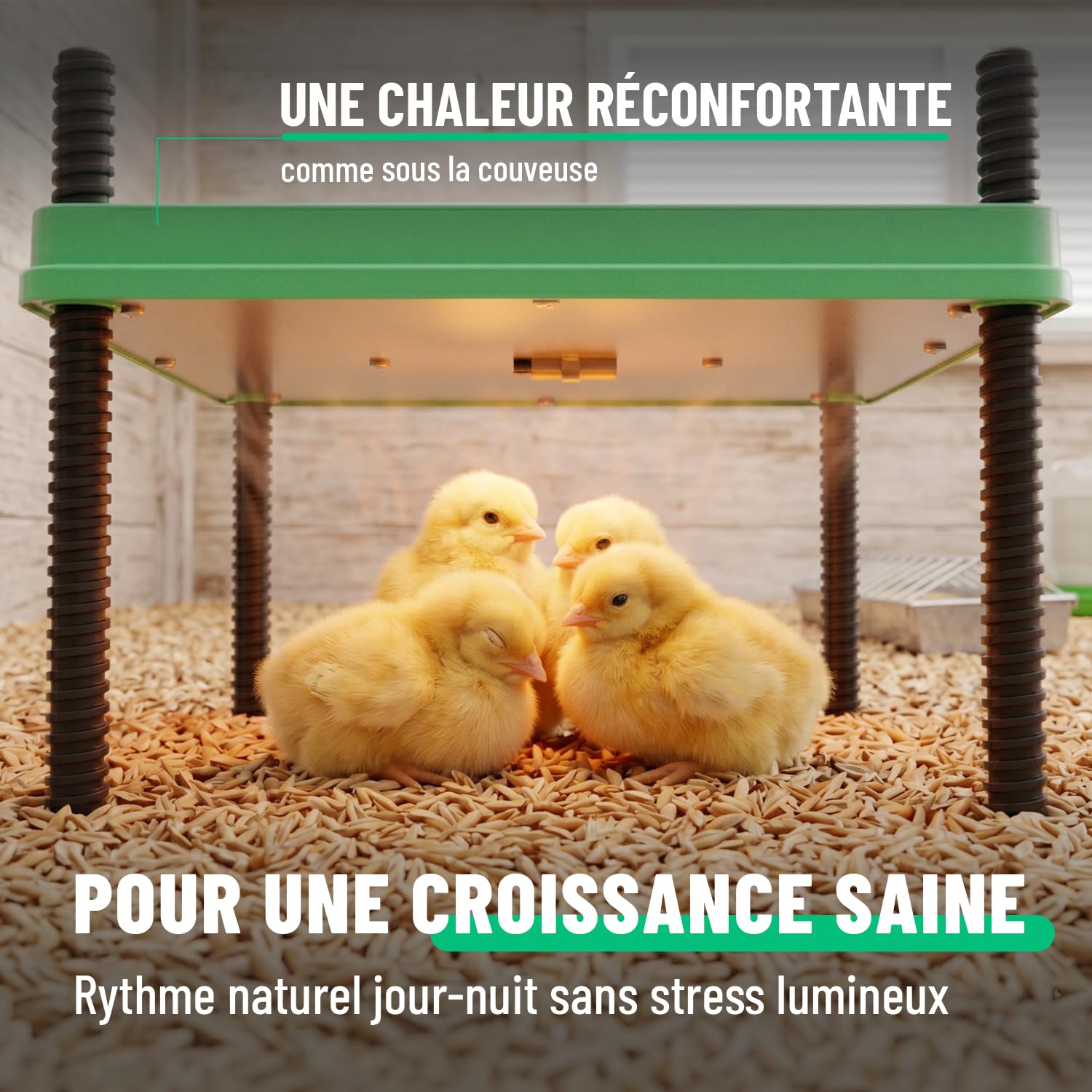 greate Plaque Chauffante Poussin 80 W réglable 10-70 °C avec écran LED - Panneau Chauffant Poussin hauteur réglable 30 x 30 cm - Plaques Chauffantes Abreuvoirs | Plaque chauffante pour poussin - Hauteur réglable de 10 à 70 °C - Avec affichage LED - Plaque