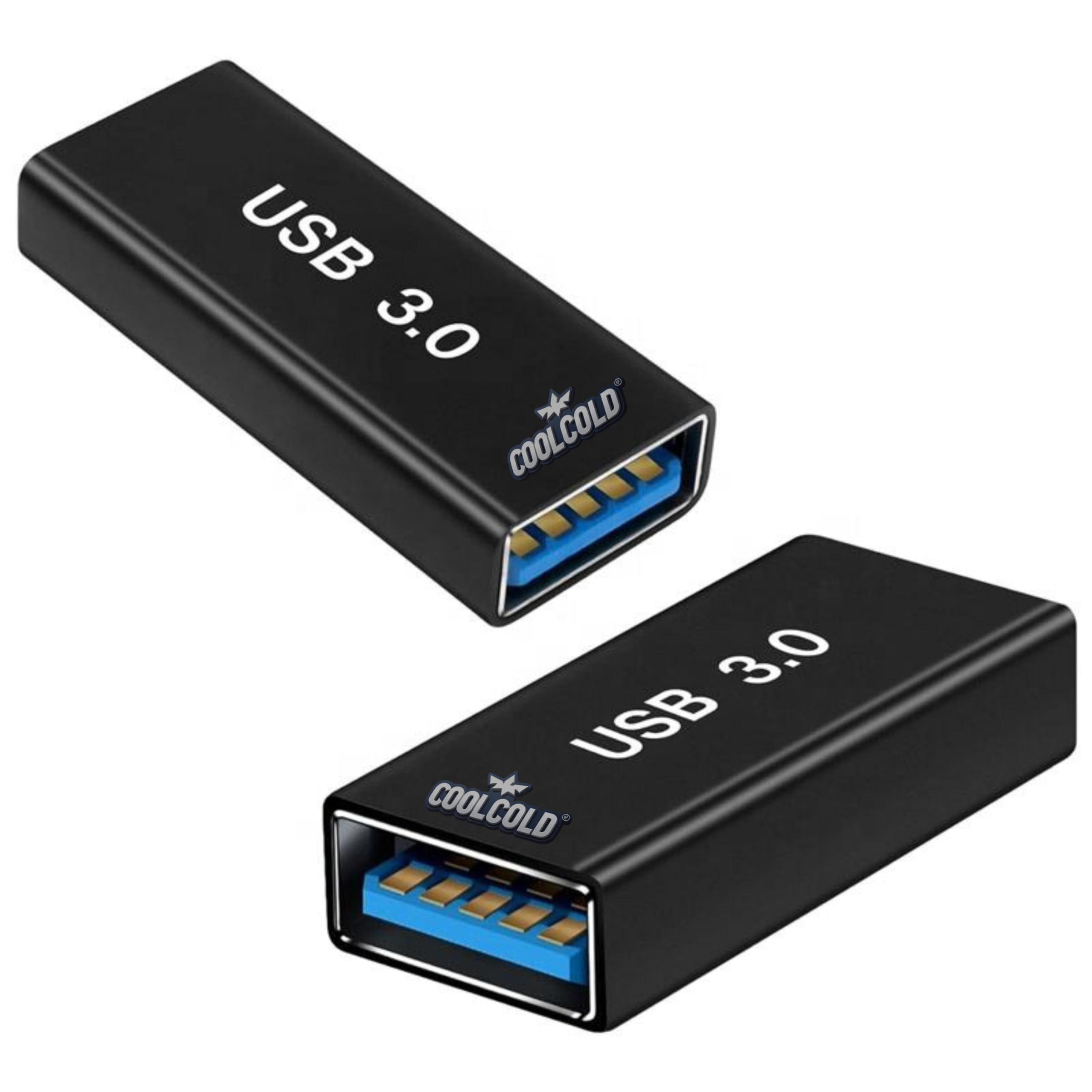COOLCOLD USB 3.0 Female to Female Adapter, Pack of 2, F/F Coupler for Connecting Two USB Male Ends Cord, Extension Connector (Black)-image-11