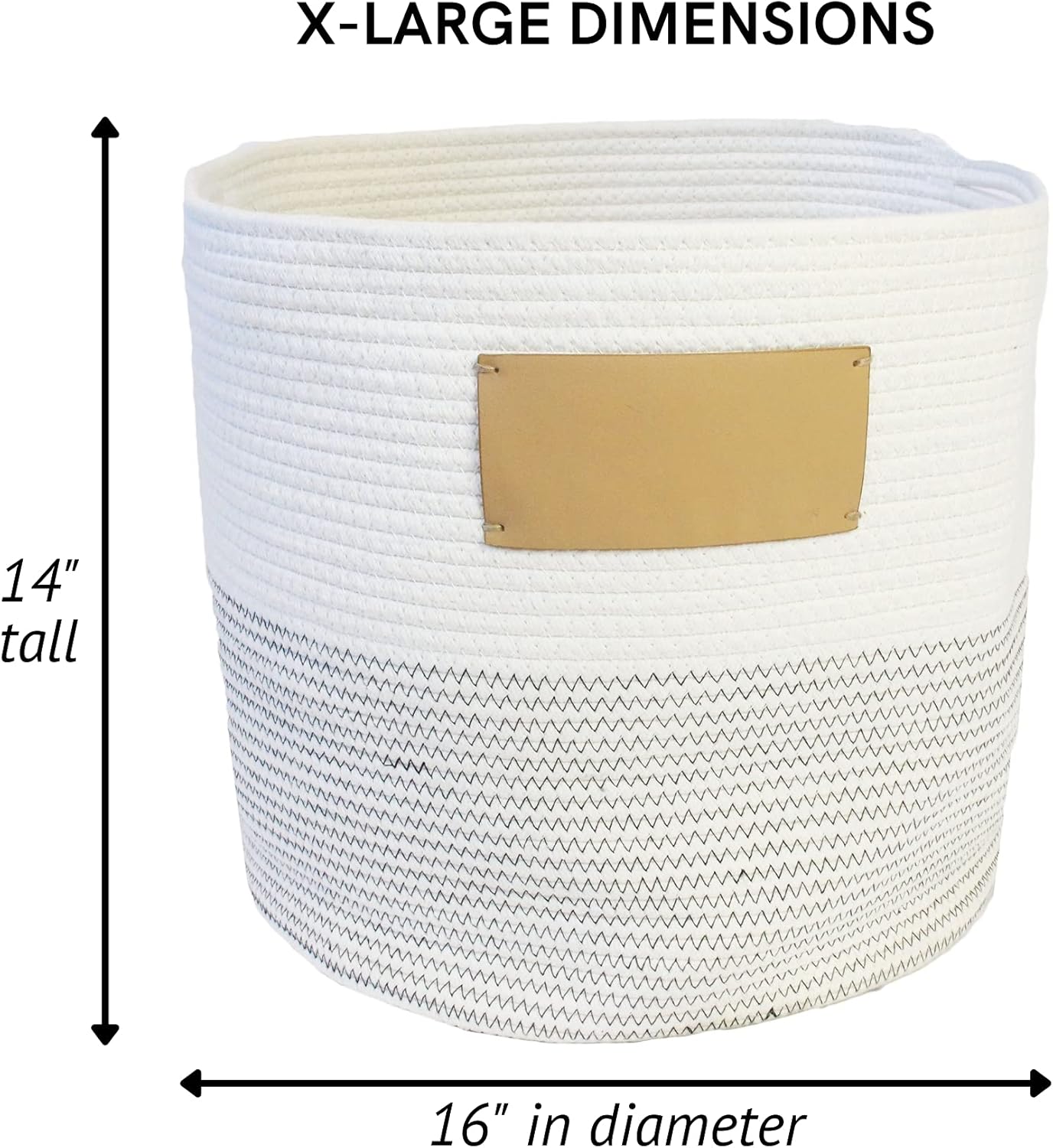 Midlee Rope Dog Toy Basket with Blank Label- Personalize It! (X-Large)