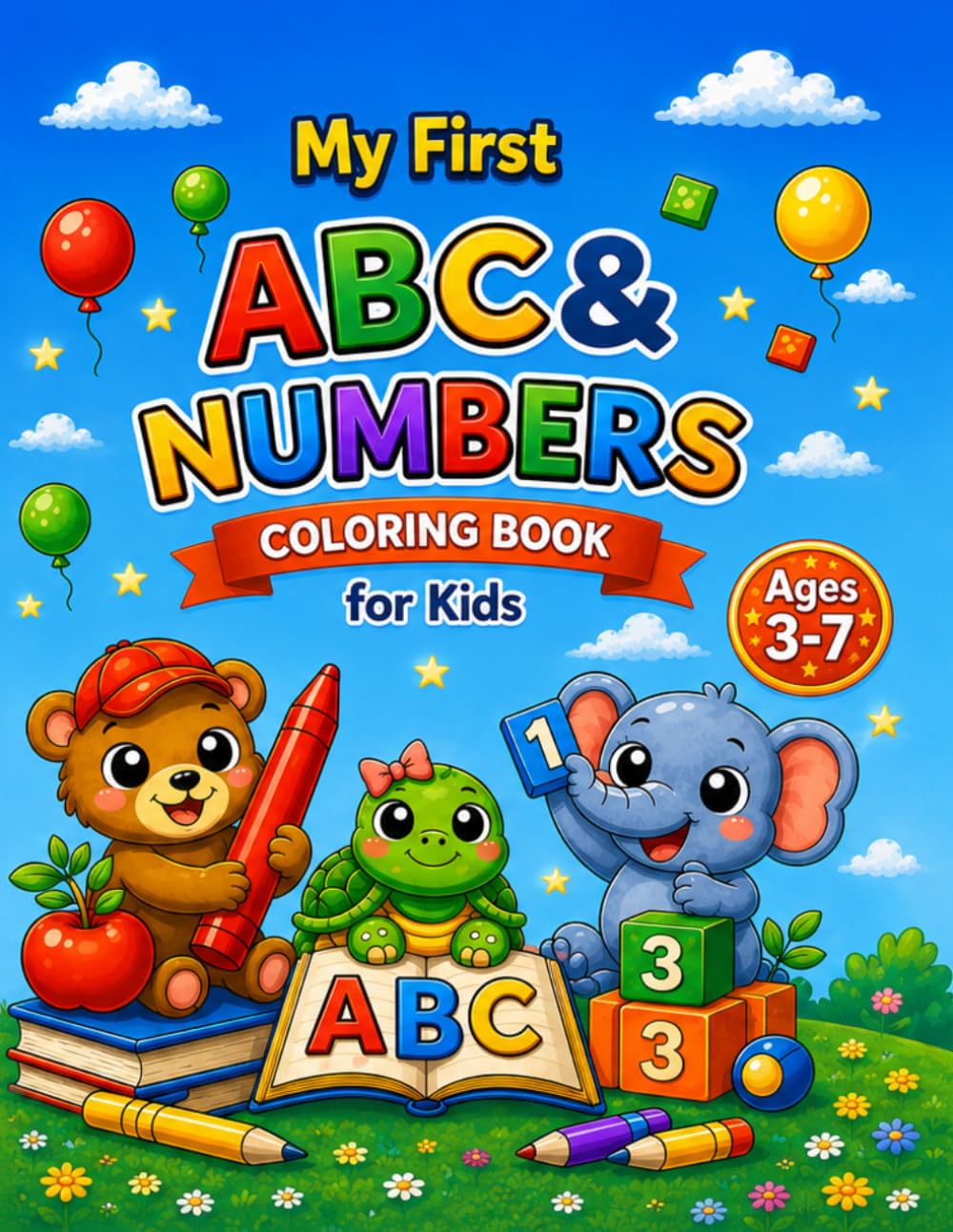 My First ABC and Numbers Coloring: Fun Counting & Coloring Activities for Kids Ages 3–7