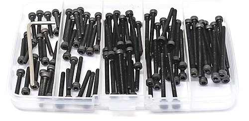 Miniatura 465 de iexcell 720 piezas de acero de aleación M4 x 6/8/10/12/16/20/25/30/35/40/45/50 de grado 12.9, tornillos de cabeza hexagonal, tornillos, arandelas