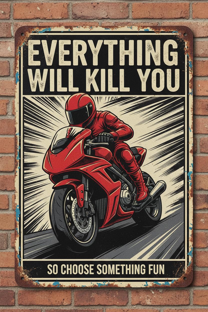 Everything Will Kill You Choose Something Fun Tin Sign, 8x12 Inch