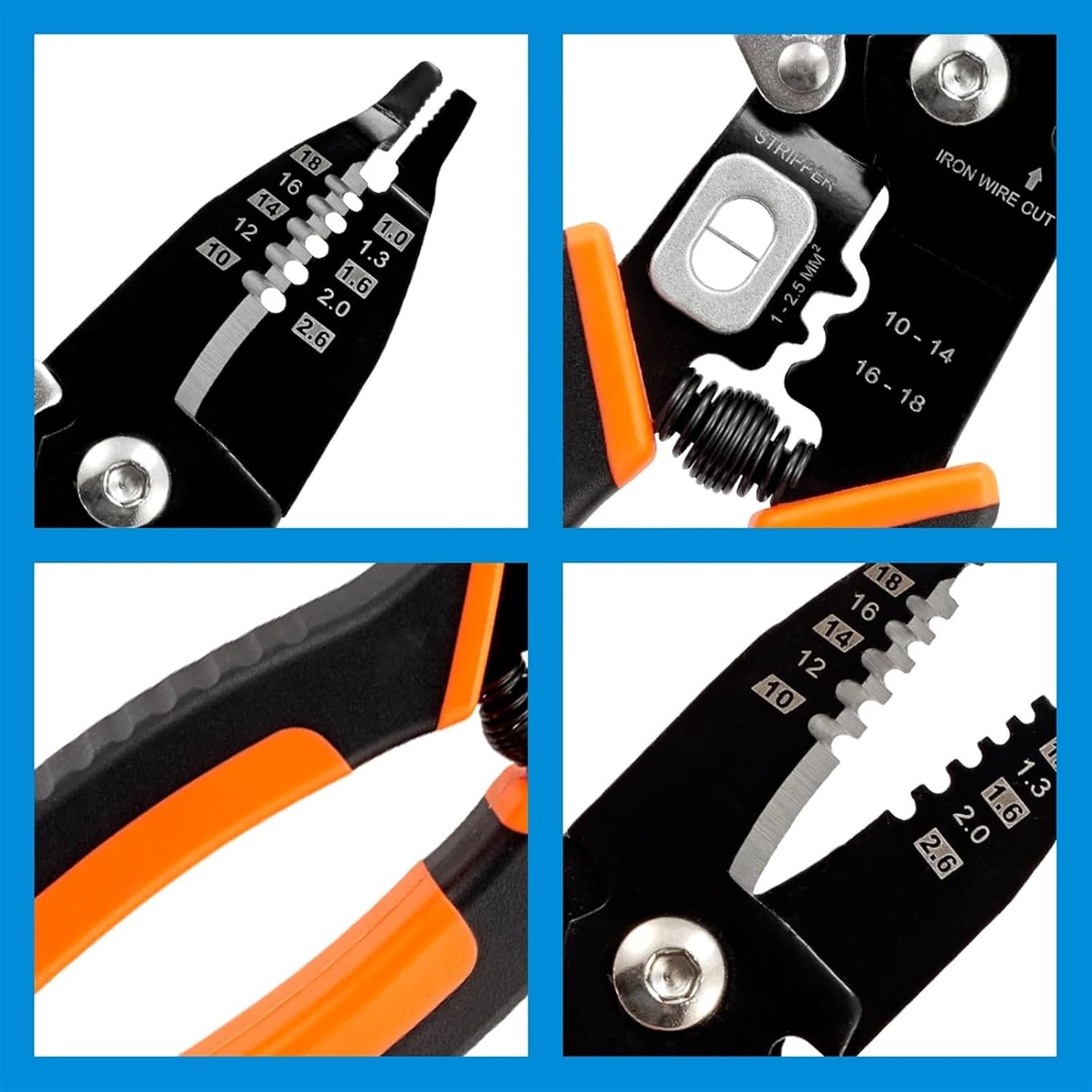 Multi Pliers Crimping Plier Multi Tool Wire Stripper Multitool Functional Snap Ring Terminals Crimper Wire Tool Plier Hand Tools (Color : MT-119)