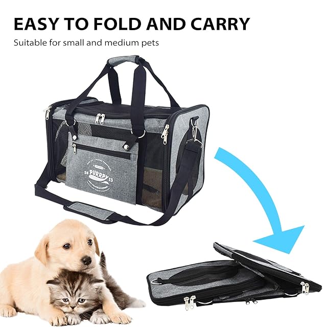 Foto 7 de 7 de PETCUTE Transportín Perro Gato Bolsa De Transporte Plegable para Mascotas Jaulas para Perros Pequeño Medianos…