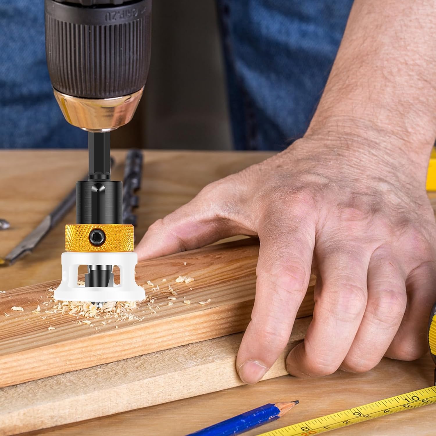 6Pcs Alloy Countersink Drill Bit Set With Depth Stop Spiral Edge Countersink Wood Drill Bit Versatile Wear Resistant Counterbore Hole Saw Drill Bit for Wood Processing(6 pieces)