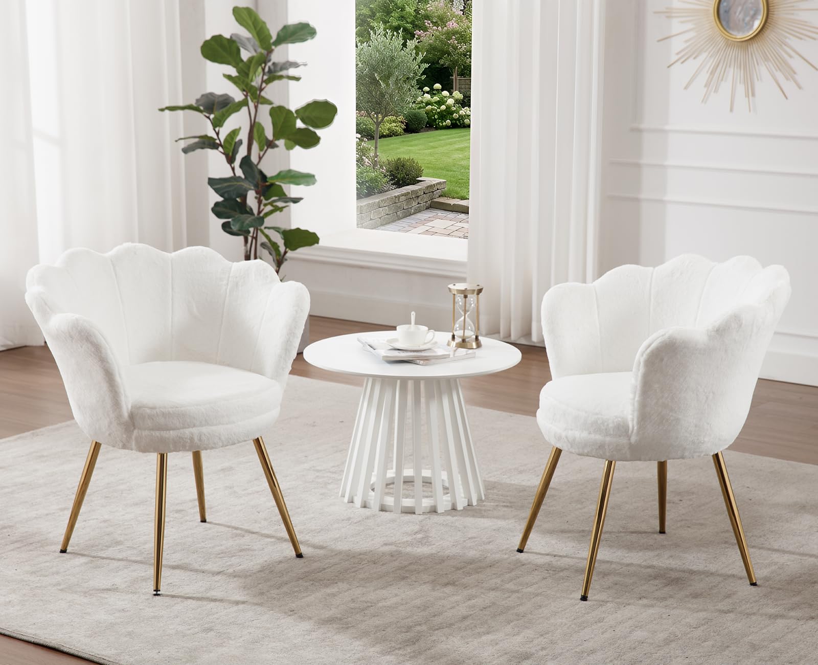 COLAMY Poltrona moderna imbottita con cuscino, in tessuto, per lettura, soggiorno, camera da letto, divano singolo, con seduta e gambe in legno, beige