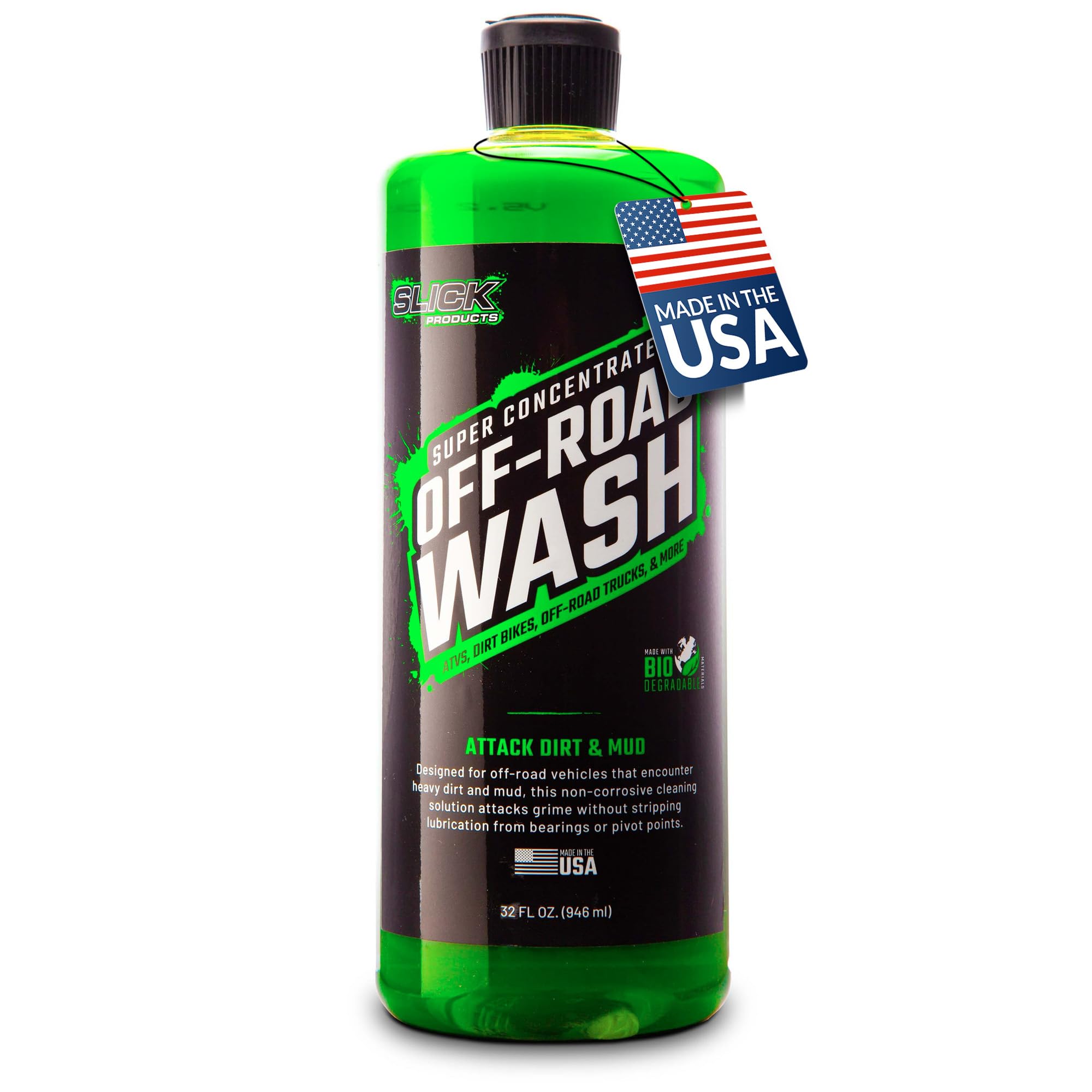 Slick Products Total Off-Road Wash Super Concentrate – Thick Foaming Car Wash Soap with Hybrid-Ceramic Formula for Dirt Bikes ATV UTV Trucks Jeeps and More – Foam Cannon Ready – 32 oz