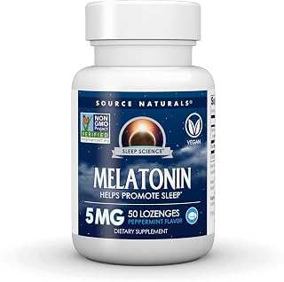 Melatonina de Sleep Science, 5 mg - 50 pastillas veganas | Ayuda a promover el sueño | Proyecto sin OGM verificado | Sabor a menta*