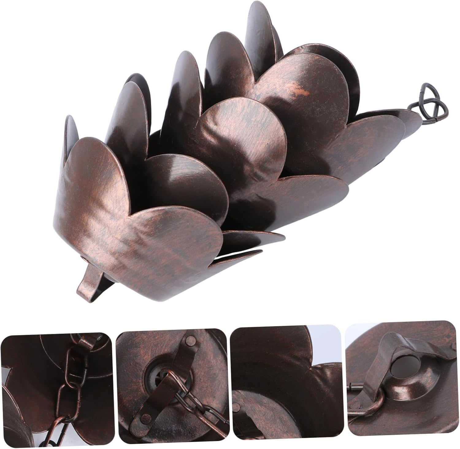 Metal Rain Chain for Downspouts Decorative Garden Accessory 1m Length Modern Design Water Diverter for Rainwater Collection