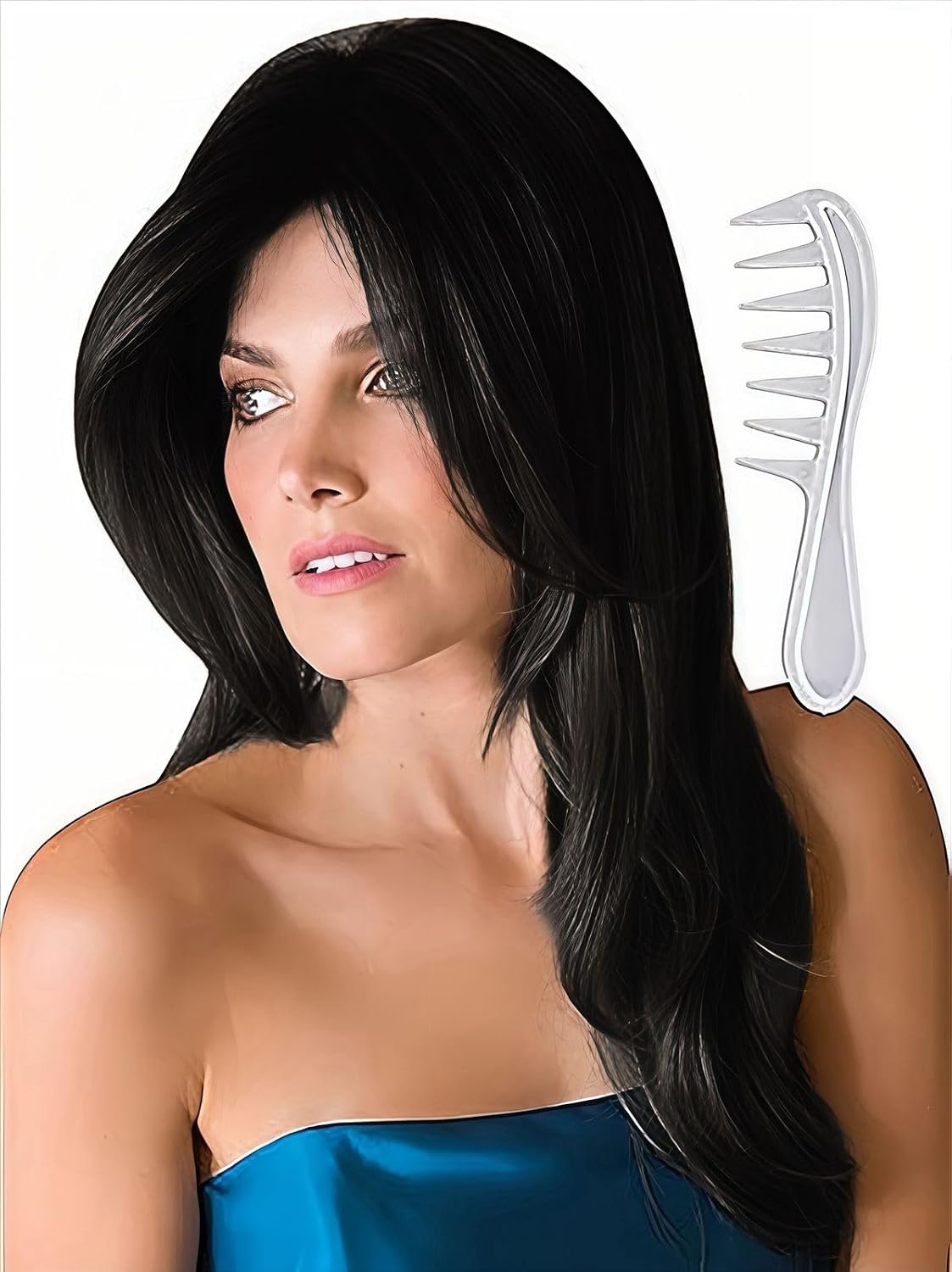 Noriko Angelica Synthetic Wig by Rene of Paris and Wig Lift Comb - Expresso - Bundle 2 Items
