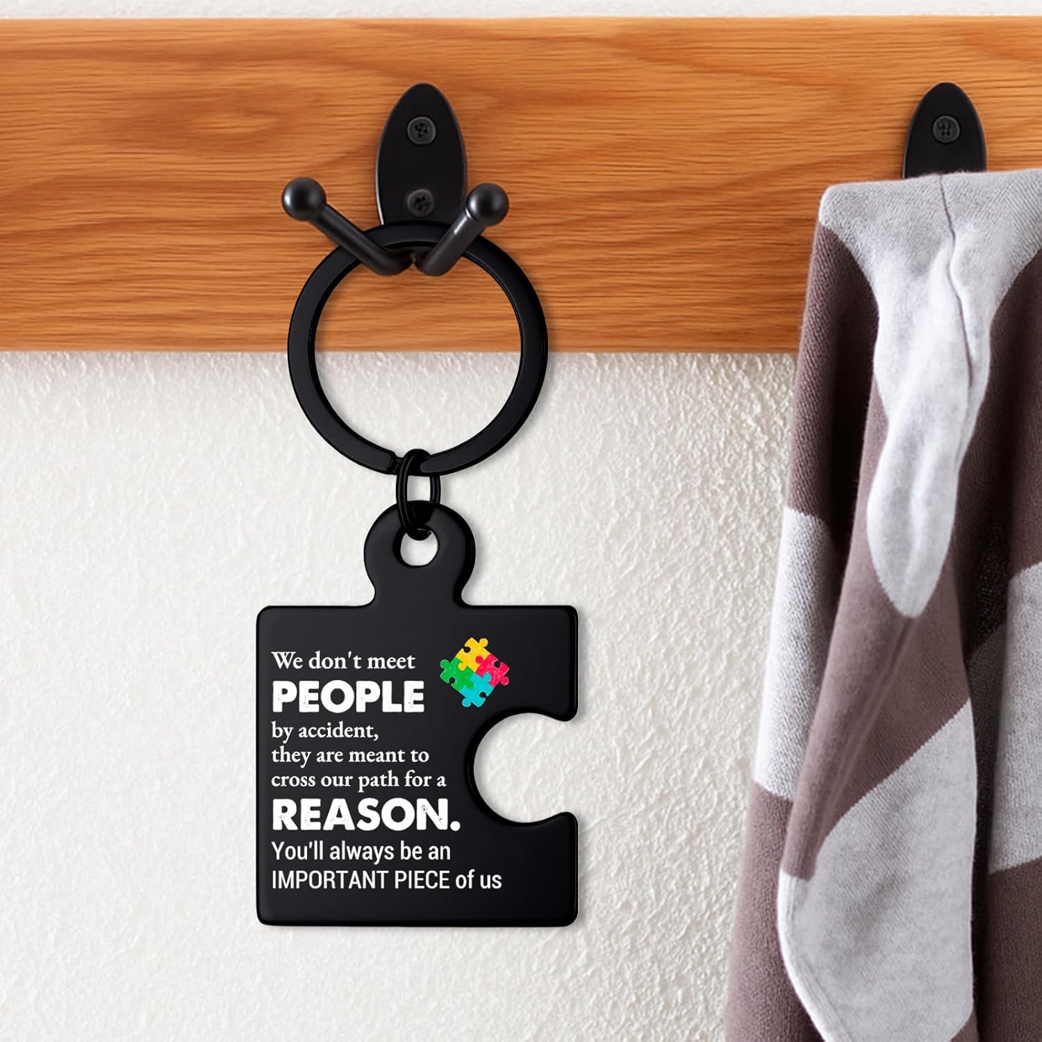 Farewell Gifts for Coworkers, Goodbye Puzzle Keychain Retirement Gift Leaving Going Away Gifts for Coworkers Colleagues Friends - Black - Image 4