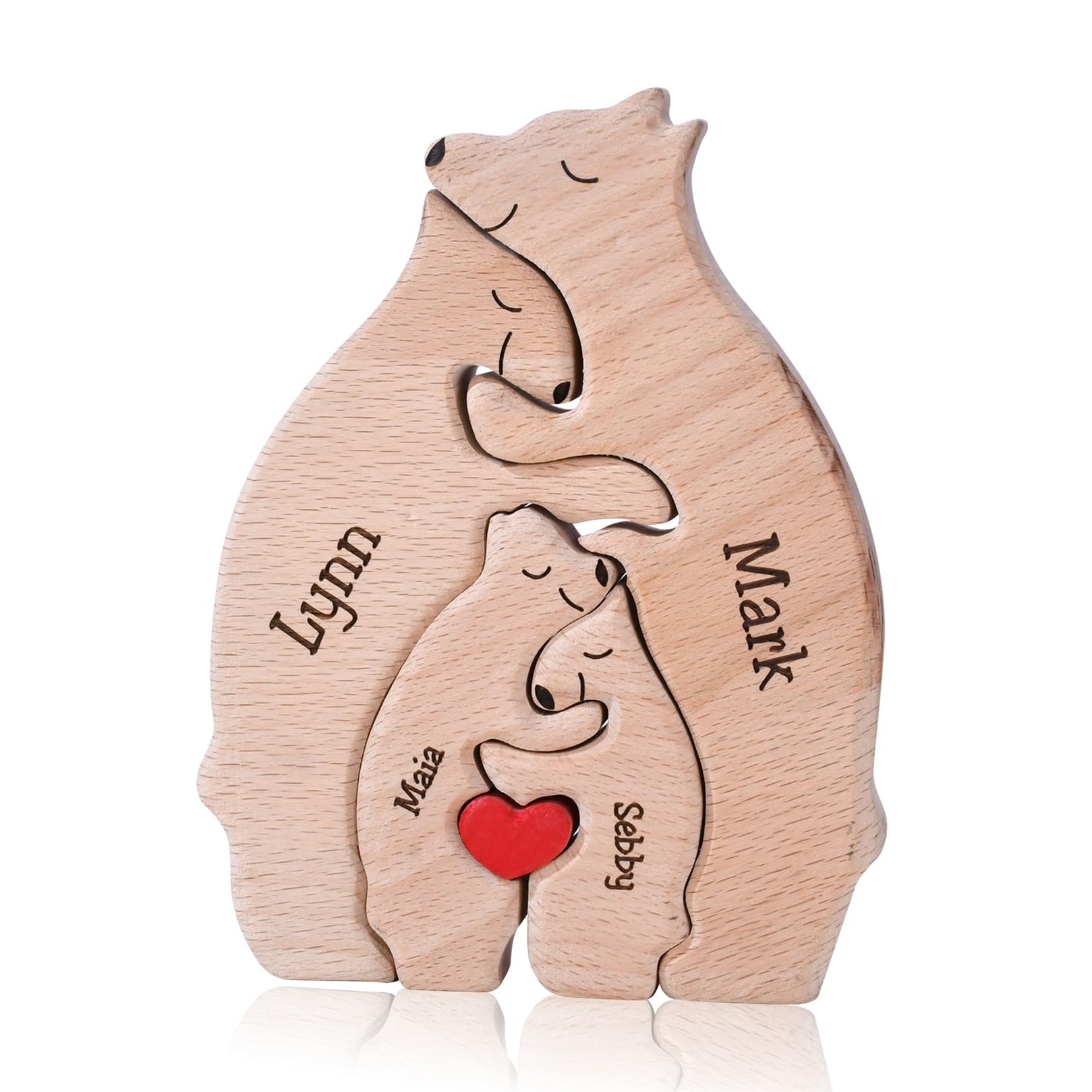 Personalized Wooden Bear Family Puzzle | Custom Name Wood Art For Home Decor | Gift For Mom, Dad, Housewarming | Heartwarming Family Keepsake - View #7