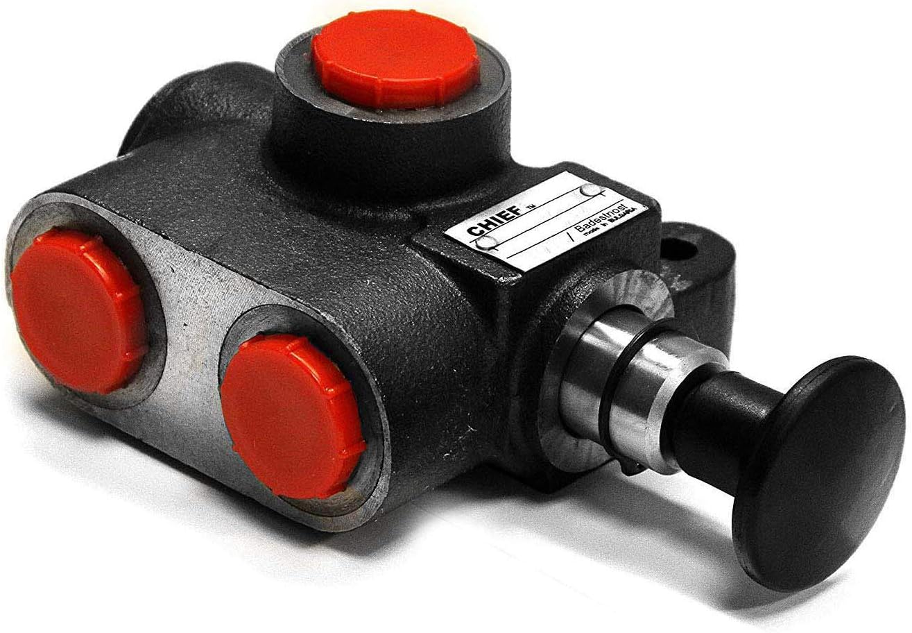 Chief Two-Position Selector Valve SV Series – 30 GPM, 3000 PSI, SAE 12 Port Size, Steel Construction, Threaded Inlet, SAE Outlet, Includes Handle – Part Number 220937