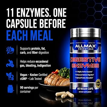 ALLMAX Digestive Enzymes Capsules, 90 Count