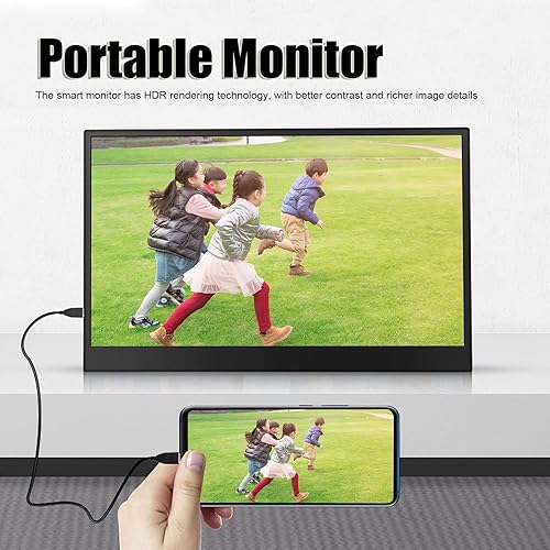 Miniatura 5 de Fydun Monitor portátil de 17.3 pulgadas, 1600x900 ángulo de visión de 178  300 CD M2 brillo de pantalla extensor portátil para teléfono PC