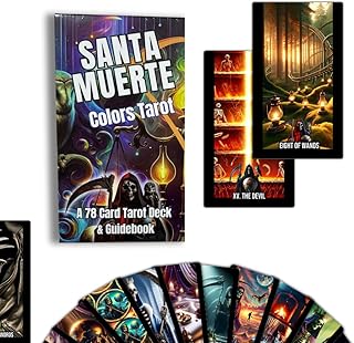 Santa Muerte Tarot - 78 Card New Deck with Guidebook - Beginner & Expert Tarot Readers - Santa Muerte Robe Colors