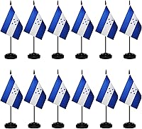 Vista 45 de Juego de banderas argentinas de escritorio con poste negro de 13 pulgadas, base negra y parte superior de lanza, bandera de escritorio argentina