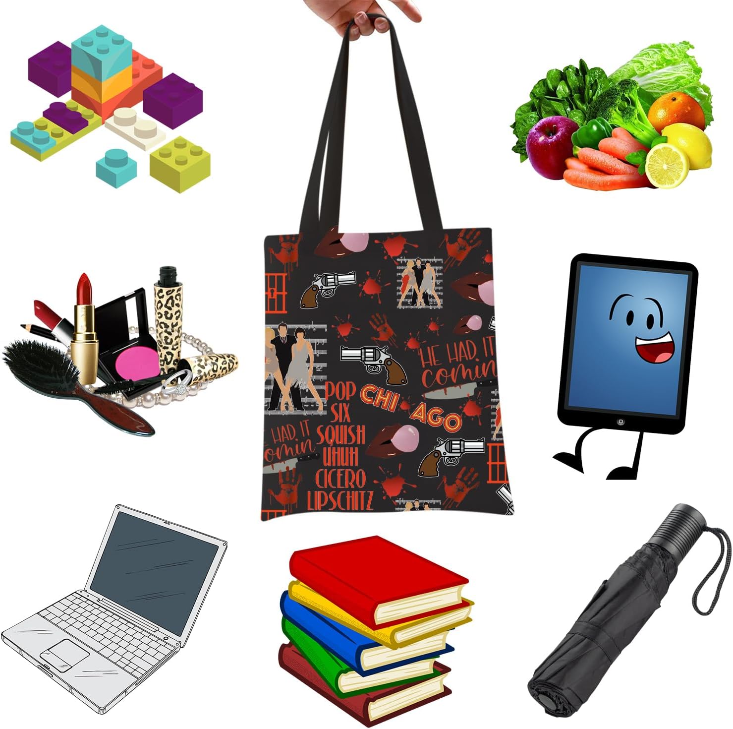 WCGXKO Musical Gift Musical Inspired Gift Six Squish Uh Uh Cicero Lipschitz Cosmetic Bag (Chi tote) - Image 3