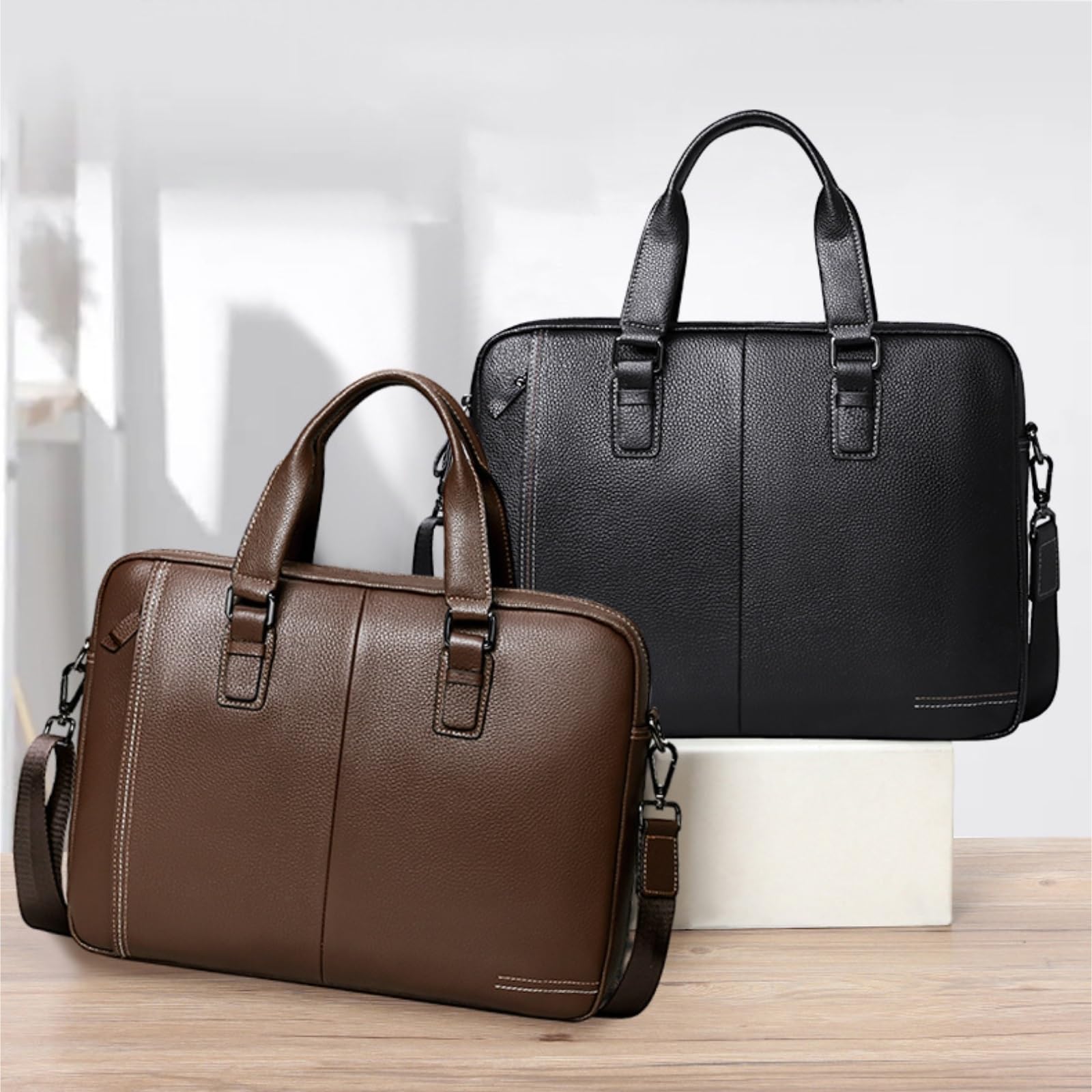 Borsa a tracolla Borsa in pelle per laptop da uomo 14 pollici in