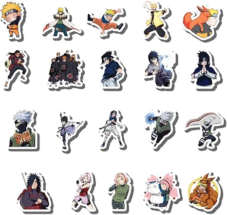amazon com 20 pcs stickers pack naruto aesthetic vinyl colorful waterproof for water bottle laptop scrapbooking luggage guitar skateboard electronics